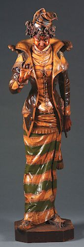 Highly Carved Wooden "Devil's Bride" Woman.