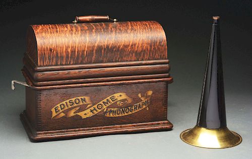Oak-Cased Edison Home Phonograph.