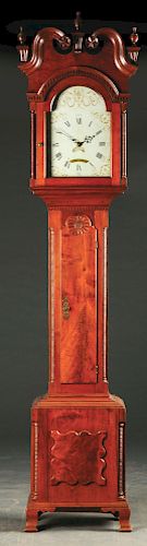 Fine Benjamin Morris Chippendale Walnut Tall Case Clock.