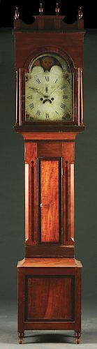 Sheraton Cherry Tall Case Clock.