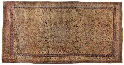 Extraordinary Semi-Antique Kirman Oriental Carpet.