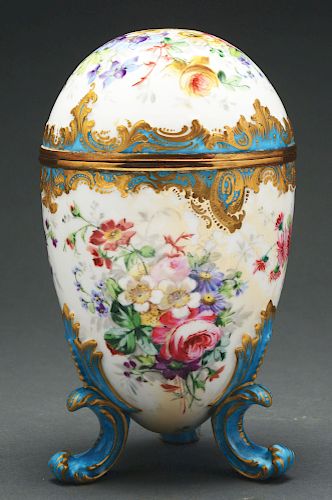 Chateau Des Tuimeries Painted Porcelain Egg.