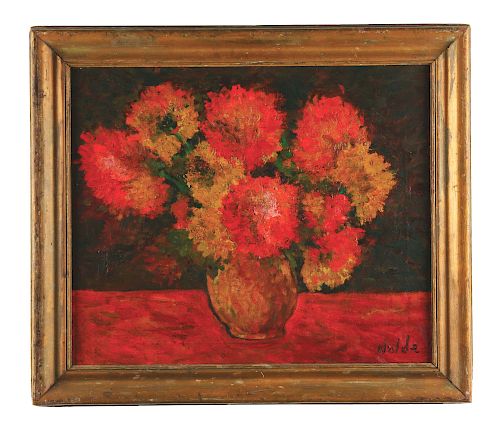 ATTRIBUTED TO EMIL NOLDE (German, 1867-1956) STILL LIFE IN RED. 