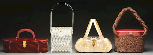 Lot of 4: Vintage 1950's Lucite Handbags. 