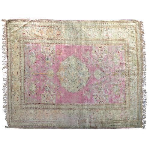 Antique Anatolian silk rug