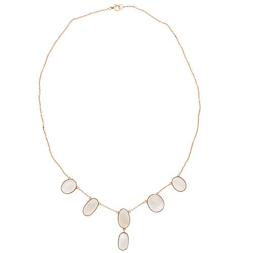 MOONSTONE & YELLOW GOLD NECKLACE