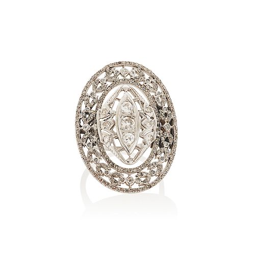 EARLY 20TH C. DIAMOND & WHITE GOLD RING