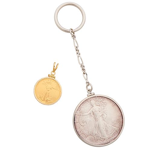 LIBERTY COIN PENDANT OR KEY CHAIN