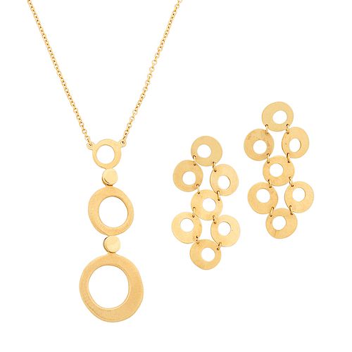 YELLOW GOLD NECKLACE & EARRING SUITE