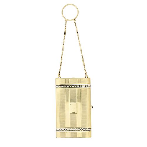 CASSE & COMPANY ENAMELED YELLOW GOLD NECESSAIRE