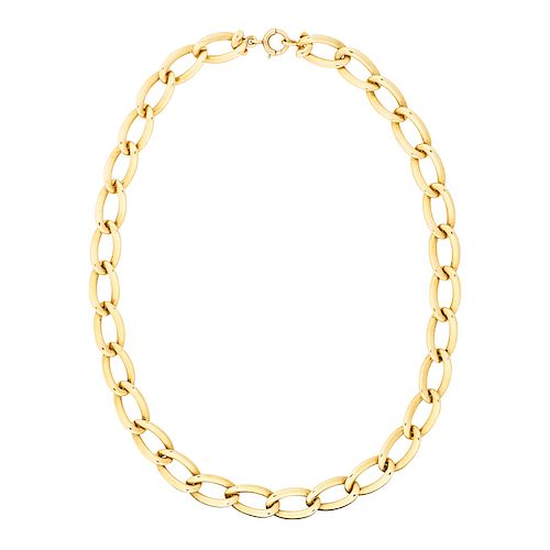 CARTIER YELLOW GOLD MODIFIED CURB LINK CHAIN NECKLACE 