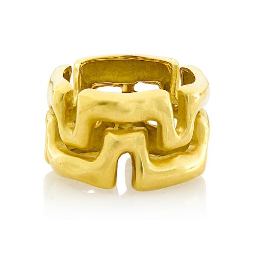 CONTEMPORARY YELLOW GOLD BAND RING
