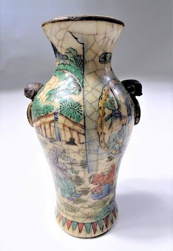 Chinese Crackleware Qing Long Vase
