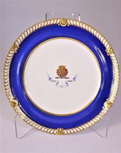 Chamberlains Worcester Porcelain Armorial Plate