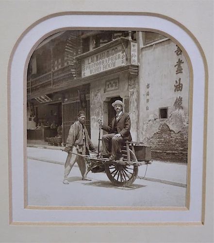 Framed Qing Dynasty Street Scene Photo