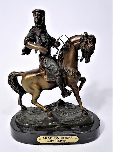 Bronze Sculpture "Arab on Horse" by Barye