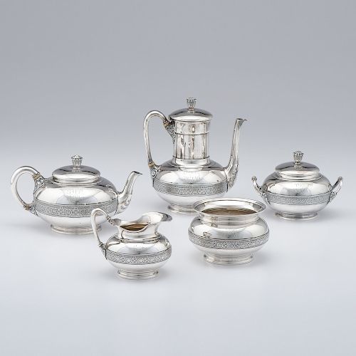 Tiffany & Co. Sterling Silver Tea and Coffee Service, Belonging to Col. Charles Hobart Clark