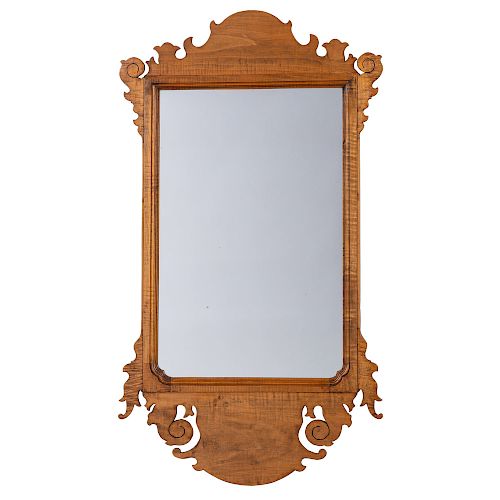 Tiger Maple Chippendale Mirror