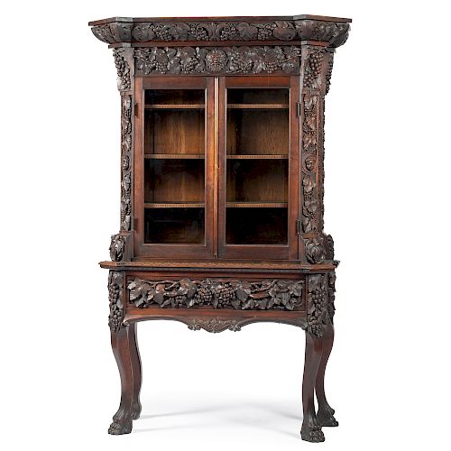 Cincinnati Art-Carved Cabinet by Henry and William Fry