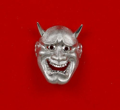 Japanese Platinum Miniature Noh Mask