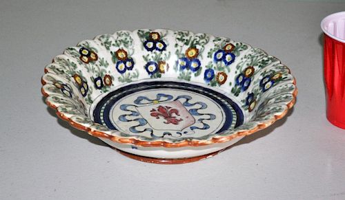 Scalloped Edge Armorial Faience Plate
