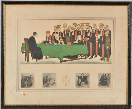 S.Z. Lucas, Satirical Courtroom Colored Litho