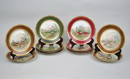 Set Twelve Limoges Hand Decorated Luncheon Plates