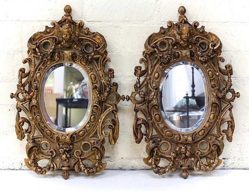 Pair 18th Century Gilt Wood Mirrors