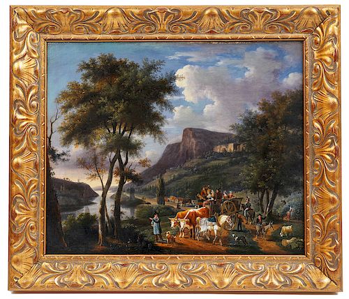 18th C. Continental Landscape Oil on Canvas