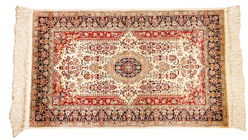 20th C. Silk Carpet