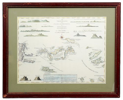 Virgin Islands Map from English & Danish Surveys
