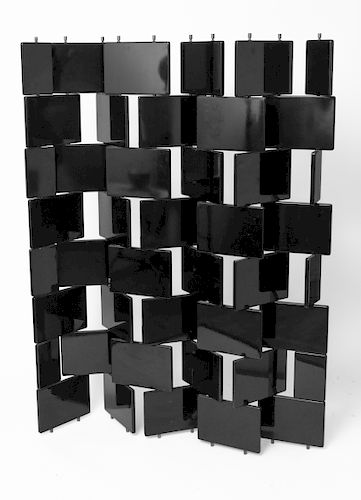 After Eileen Grey "Brick" Lacquered Folding Screen