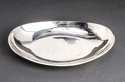 Mexican Mid-Century Modern Silver Oval Bowl
