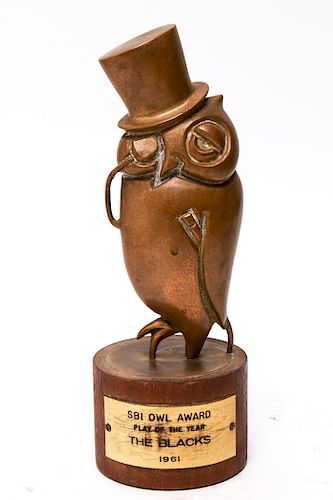 SBI Owl Award "The Blacks" Bronze Sculpture 1961