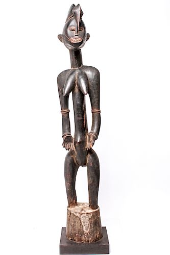 Large African Senufo Female Carved Wood Sculpture