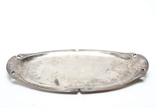 Gallia Art Nouveau Silver Plate Ginko Leaf Tray