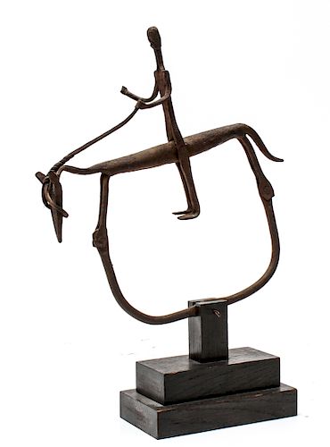 Stirrup "Man on Horse" Wrought Iron Sculpture