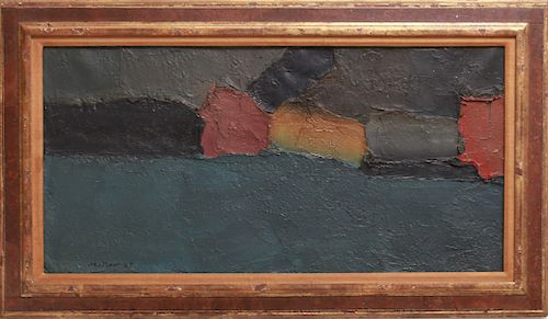 Neill Mallow "Abstract" Modern Oil on Canvas 1959