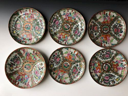 A CHINESE EXPORT FAMILLE-ROSE PLATES, 19C