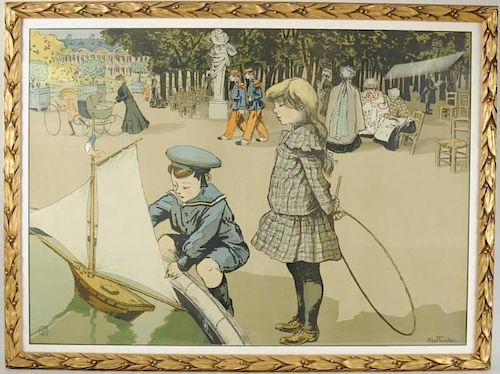 A.Truchel "Children at Play in Luxembourg Park"