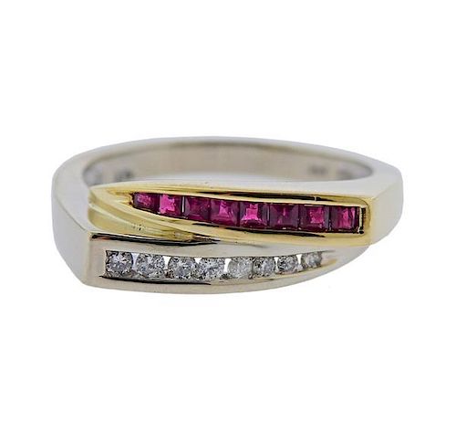 14K Gold Diamond Ruby Ring