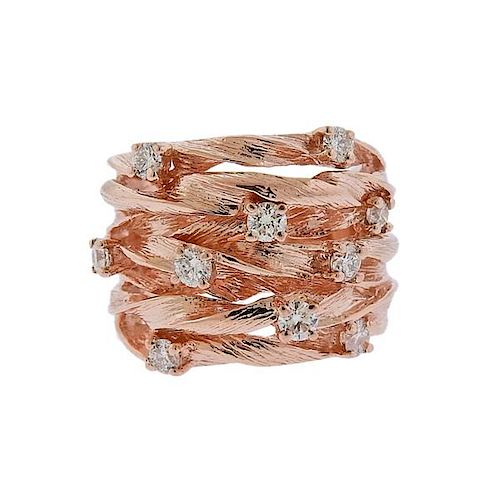 Effy 14k Rose Gold Diamond Ring 