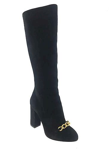  Charlotte Olympia Barbara Suede Knee High Boot Size 7.5 