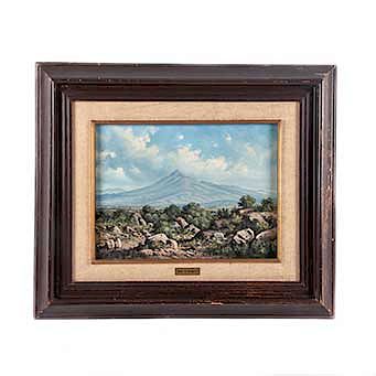 José G. Oropeza (México, siglo XX) Paisaje montañoso. Óleo sobre tela. Enmarcado.