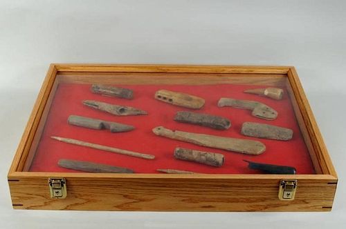 Group Early Inuit Ivory Wood & Bone Tools