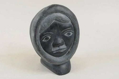 Inuit Carved Stone Portrait Of Child