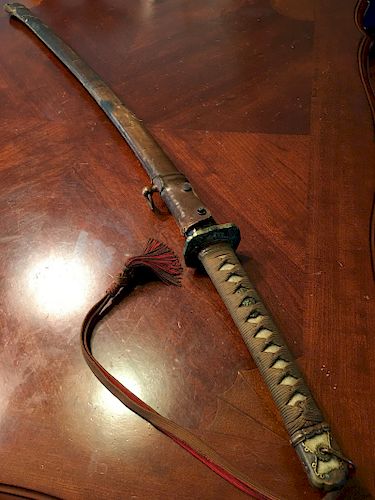 antique Japanese Samurai Sworld from WWI, signed on Tang