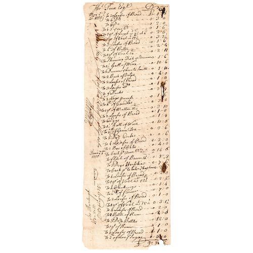 1735 THOMAS PENN SR Signed Manuscript Document Inventory List of Items Purchased
