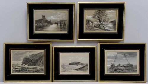 JOHNSTON, Robert B. Set of 5 Scottish Landscapes.