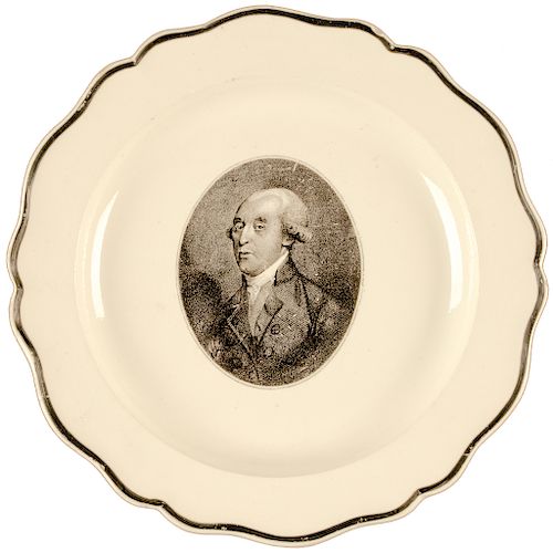 Possibly Unique President James Madison Liverpool 10 Inch Portrait Plate Rarity